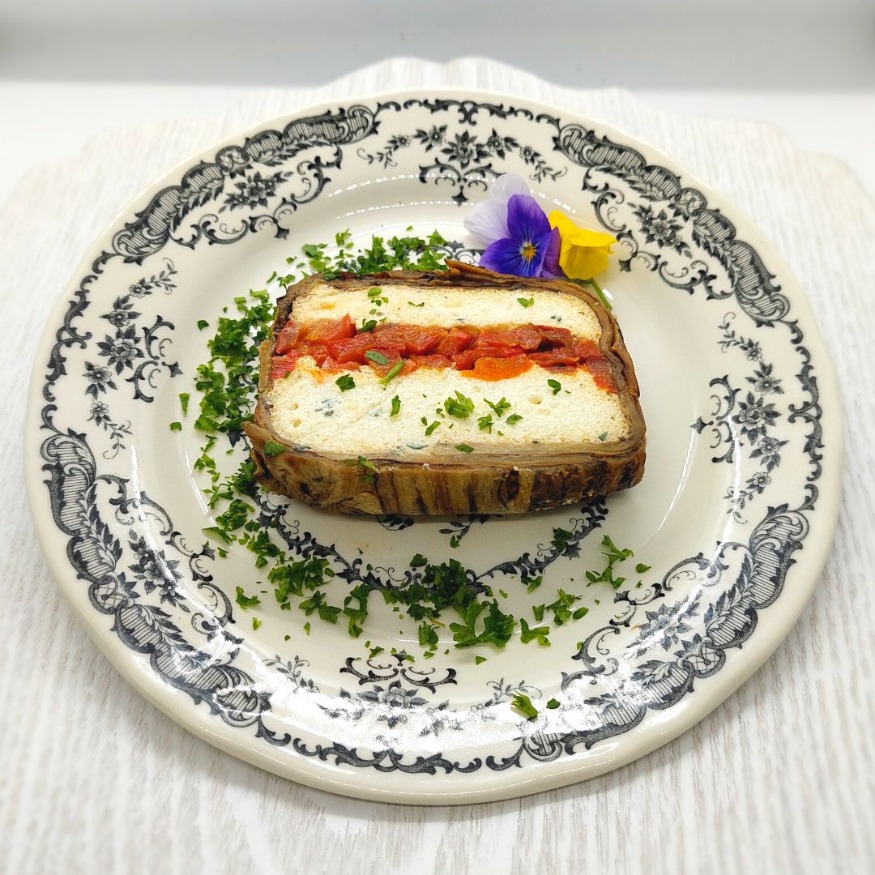 TERRINA DE VEGETALES Y QUESO DE CABRA