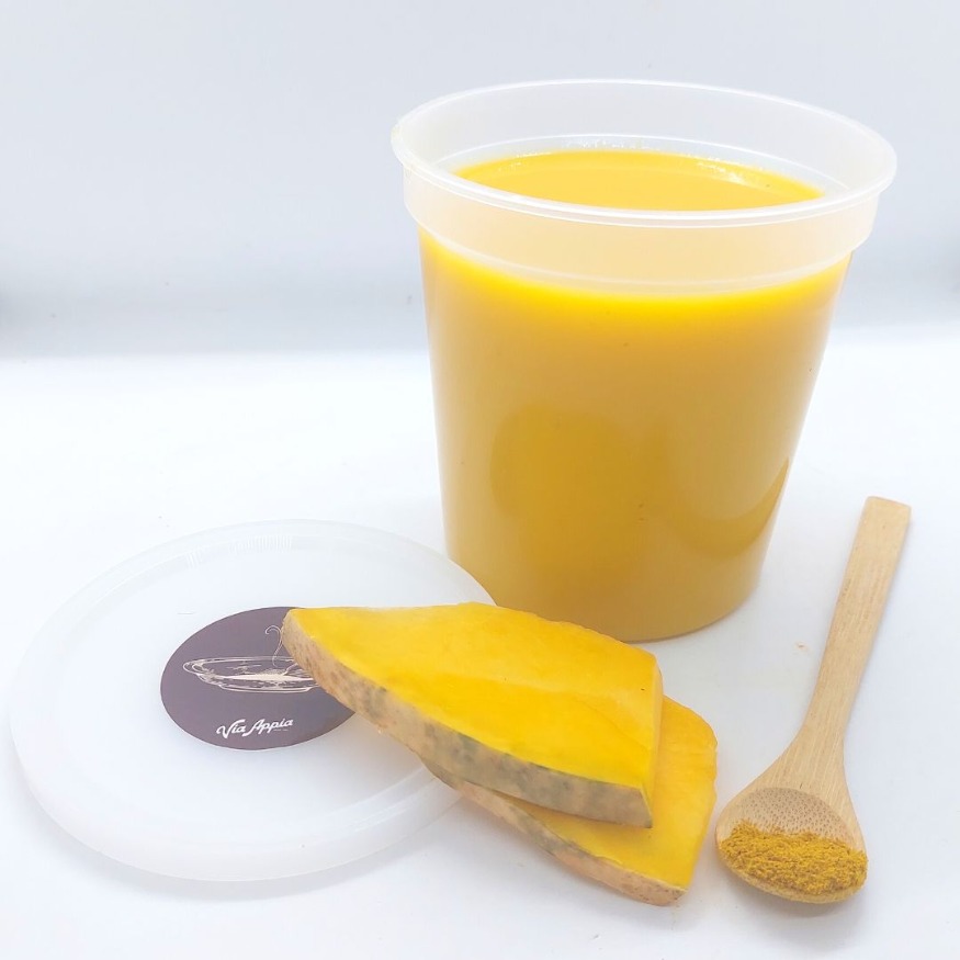 CREMA DE AUYAMA CON COCO Y CURRY 2 RACIONES